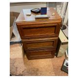 Oak 3 Drawer Cabinet with Contents