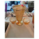 Iris Herringbone Vase and Cordials