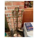 Brass Duck Fireplace Set