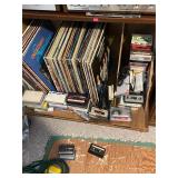 Vintage Record Cabinet and Contents