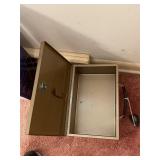 Lock Box with Key and Plastic Storage Containers