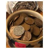 Wheat Pennies and Foreign Coins Lot