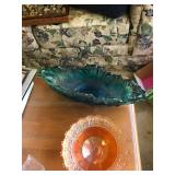 2 Piece Colored Glass Lot