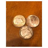 3 Silver Half Dollars