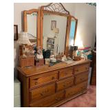 Oak Dresser With Mirror