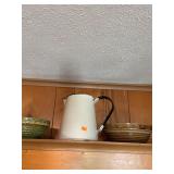 Two antique bowls and Enamel Picture