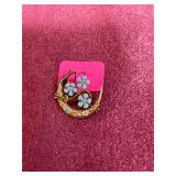 Vintage Enamel 14k Gold Pin