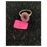 Unmarked Gold Tone Ring with Stone