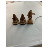 3 Bronze East Asian Vintage Decor