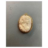 Antique Gold 10k Cameo Pin