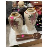 Pair of East Asian Wisteria Vases