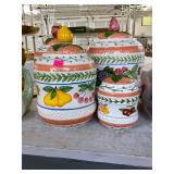 Painted Fruit Canisters