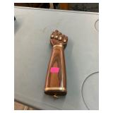 Vintage Carved Wooden Hand Fist Gold Accents Decor