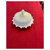 Milk Glass Covered Butter