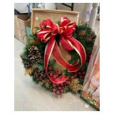 Wreath and Wooden Tray