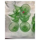 10 Green Depression Uranium Glass