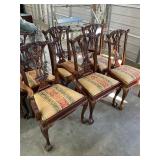 Set of 6 Antique Chippendale Style Dining Chairs