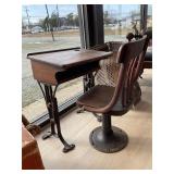 Antique Iron School Desk