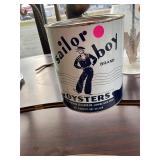Vintage Sailor Boy Gallon Oyster Can