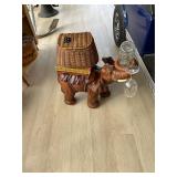 Unusual Elephant Wine Bottle and Glass Holder