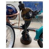 Large Bronze Auguste Moreau Woman Statue