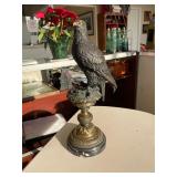 Bronze Eagle with Marble Base Statue