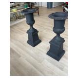 Pair of Large 2 Piece Iron Planters