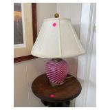 Fenton Cranberry swirl Lamp