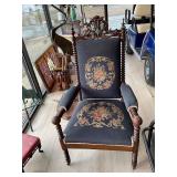 Antique Victorian Needlepoint Chair