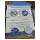 2 40% Silver Uncirculated Eisenhower Dollars