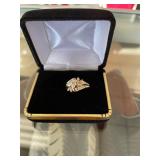 14k Yellow Gold Marquise Diamond Cluster Ring