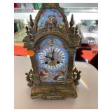 Antique Bronze and Enamel Clock