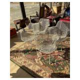 Vintage MCM Russell Woodard Set 4 Mesh Iron Patio