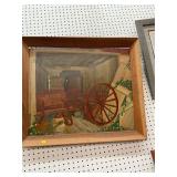 Barn Farm Painting in Frame