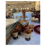 Antique Painted Decanter Set