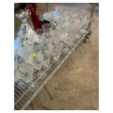 Etched Stemware Glasses and Plates Lot