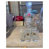 Glass Decanter with 6 Glasses