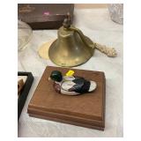 Duck Box with Playing Cards Brass Nautical Bell