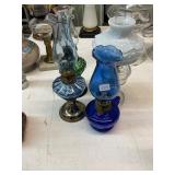 4 Vintage Miniature Oil Lamps
