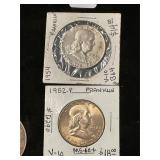 2 Franklin Silver Half Dollars