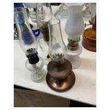 4 Vintage Miniature Oil Lamps