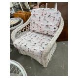 Wicker Chair with Sunbrella Fabric Nautical