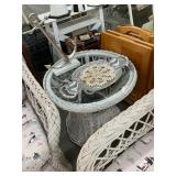 Wicker Glass Top End Table
