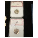 2 1936 Graded Buffalo Nickels