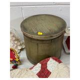 Vintage Wooden Bucket with Lid