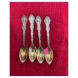 4 Antique Sterling Silver Spoons