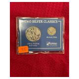 Silver Classics Walking Half Dollar & Mercury Dime