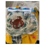 Crab Lanterns, Old Bay Towel, and Cast Iron Crab