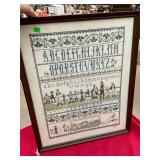 Vintage Alphabet & Numbers Sampler Handmade