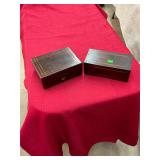 2 Antique Inlaid Wooden Boxes